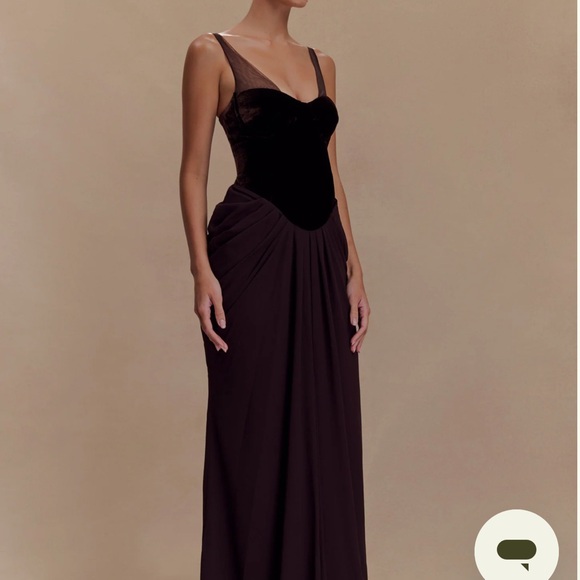 Meshki Velvet Brown Elegant Roxanne Corset Dress - Picture 3 of 5